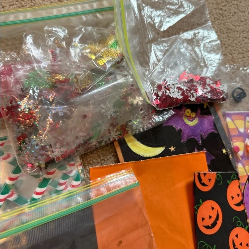 Lot of Party Supplies | Goodie Bags, Confetti, Holiday and Seasonal